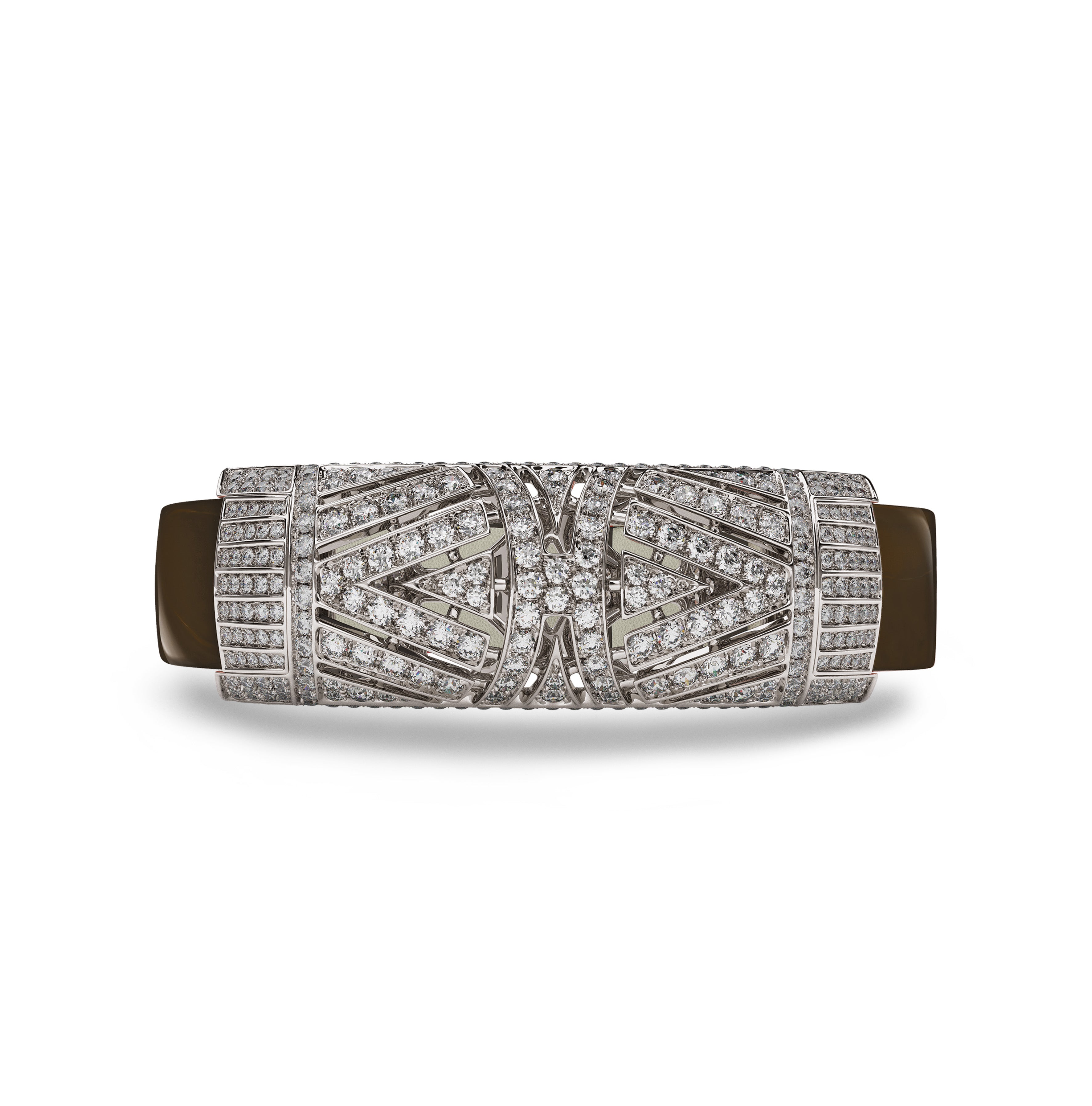 Art Deco Cleopatra Diamonds Bracelet Brown