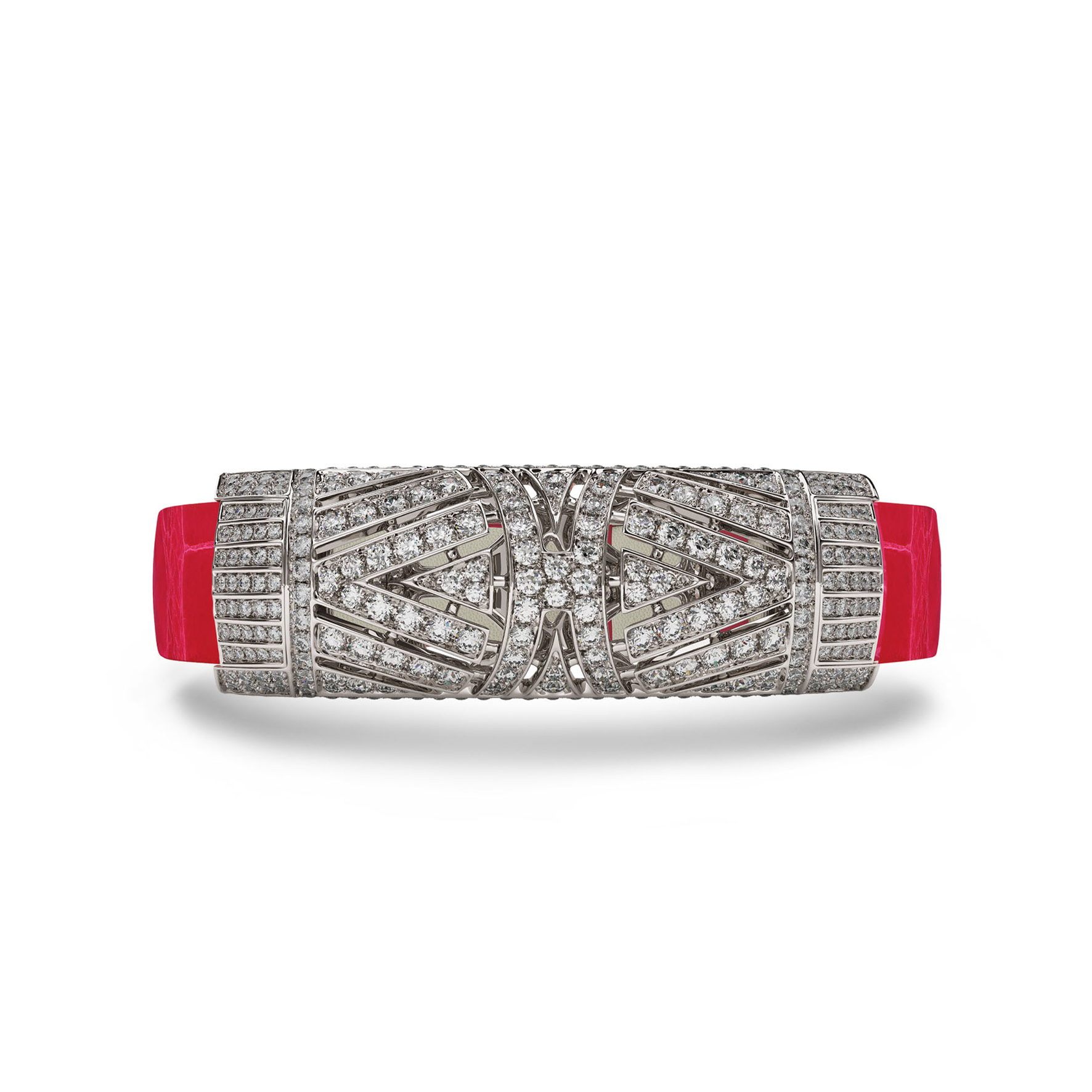 Art Deco Cleopatra Diamonds Bracelet Pink