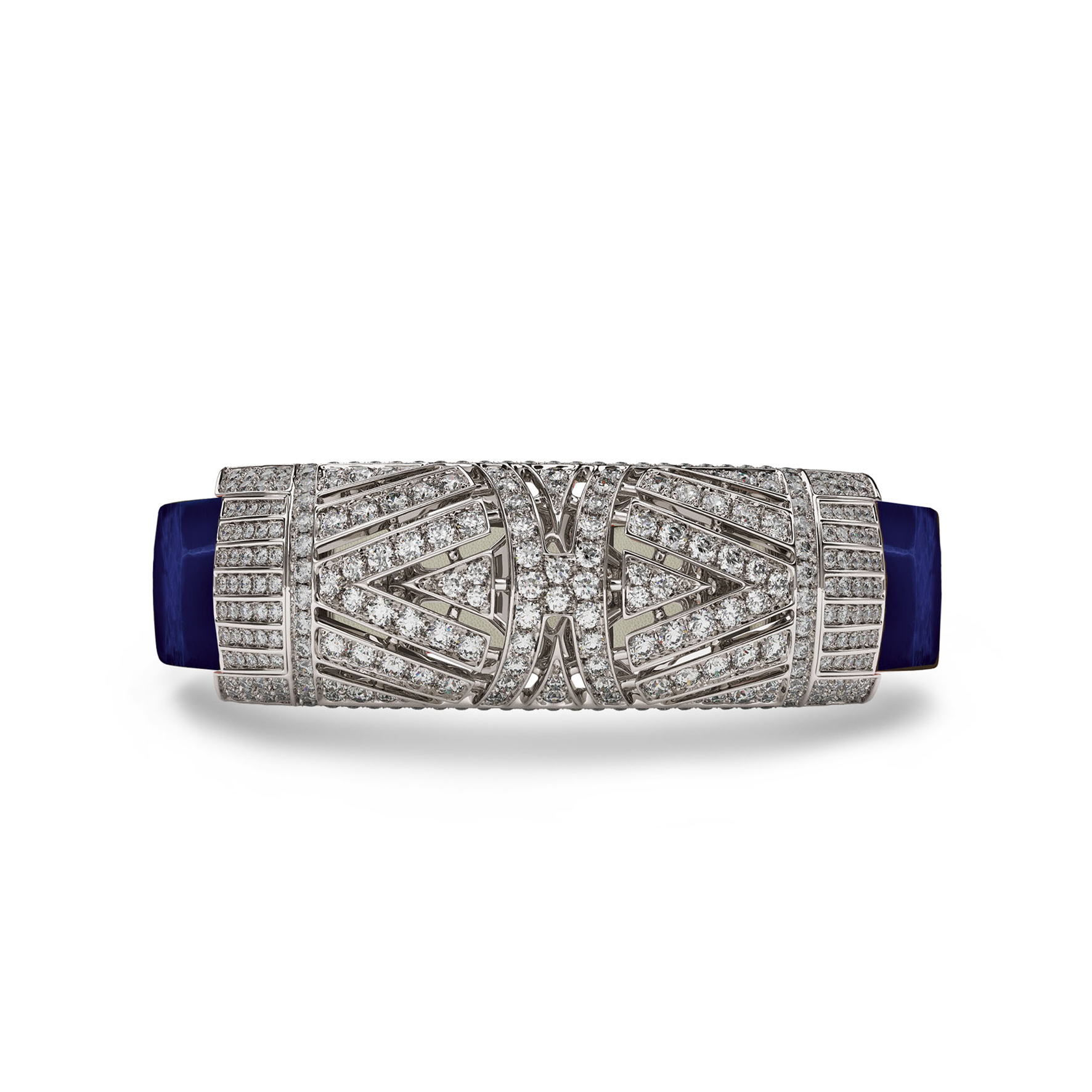 Art Deco Cleopatra Diamonds Bracelet Blue