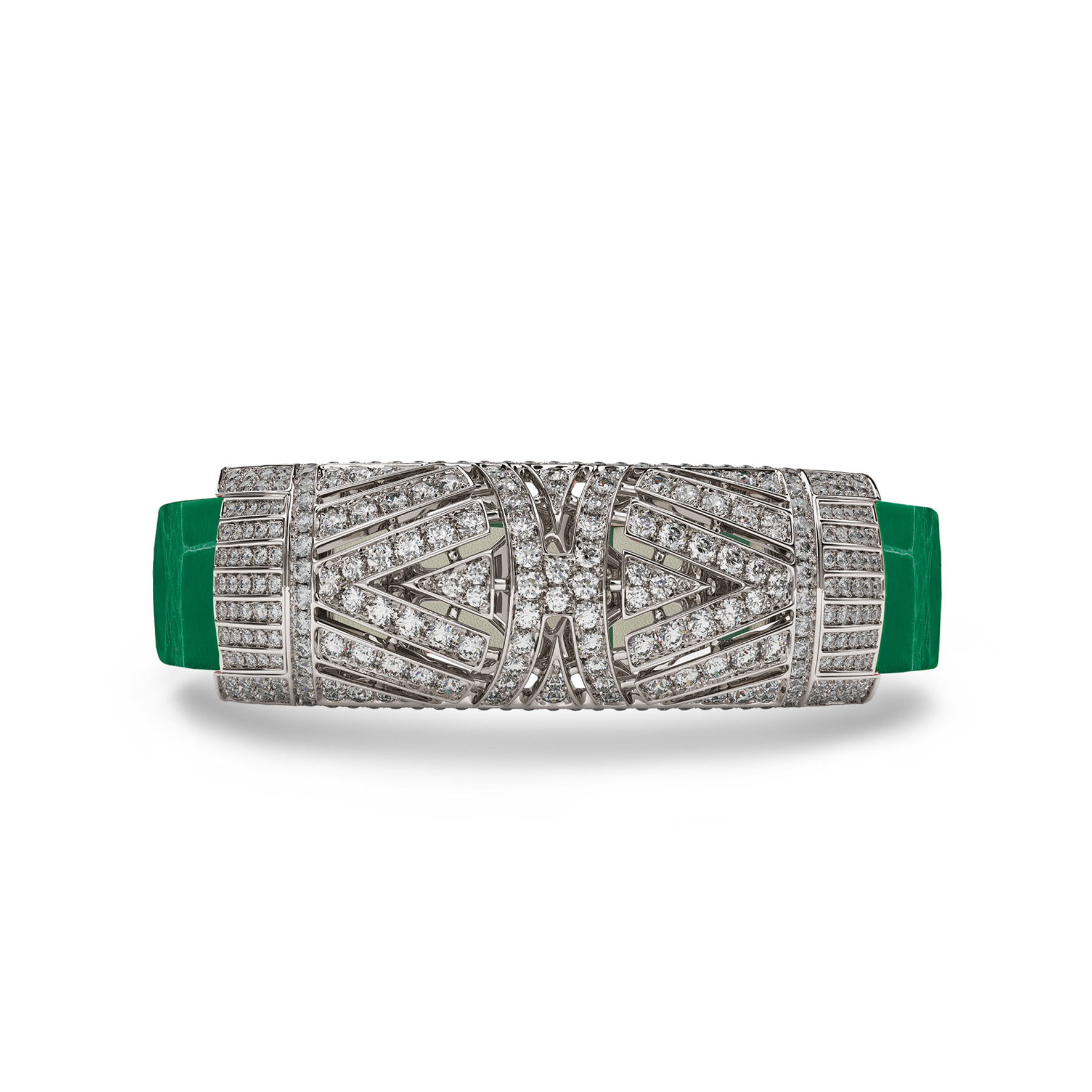 Art Deco Cleopatra Diamonds Bracelet Green