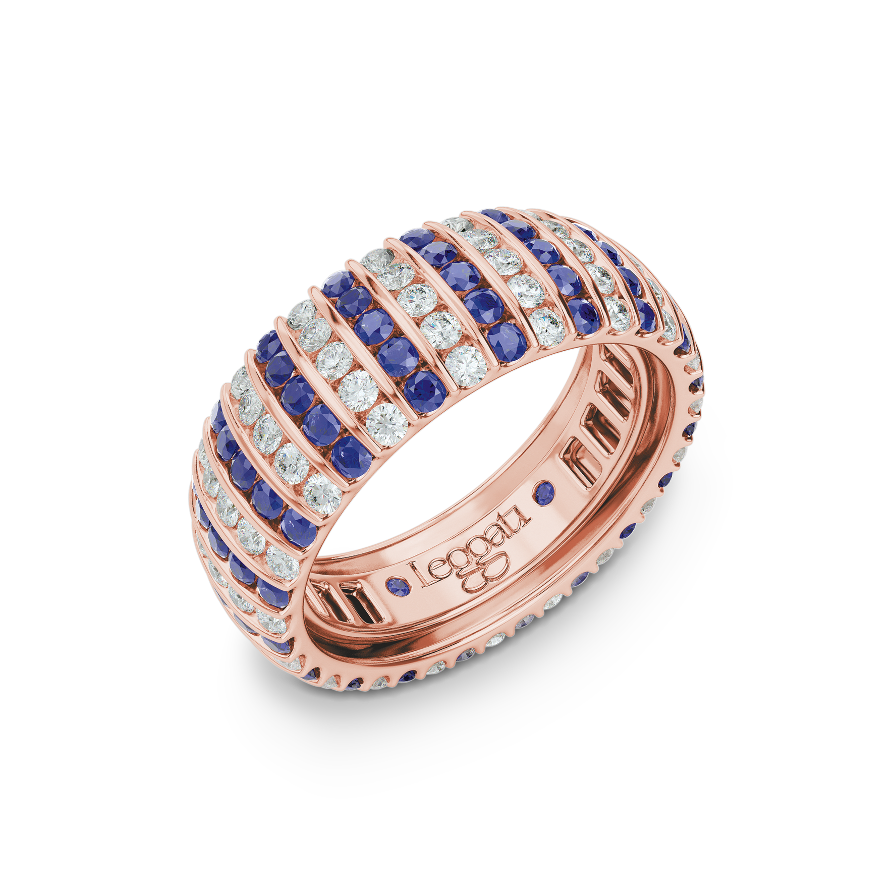 Escape Blue Sapphires Wedding Ring