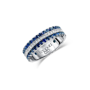 Journey Blue Sapphires Edge Wedding Ring