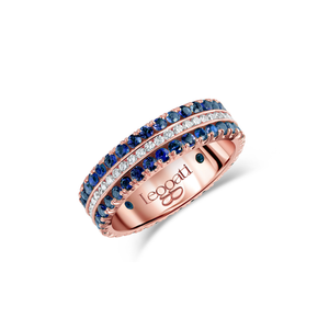 Journey Blue Sapphires Edge Wedding Ring