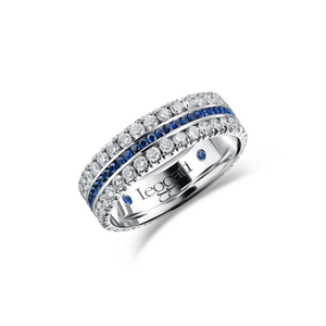 Journey Blue Sapphires Central Wedding Ring