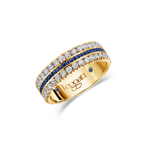 Journey Blue Sapphires Central Wedding Ring