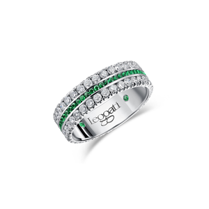 Journey Emeralds Central Wedding Ring