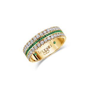 Journey Emeralds Central Wedding Ring