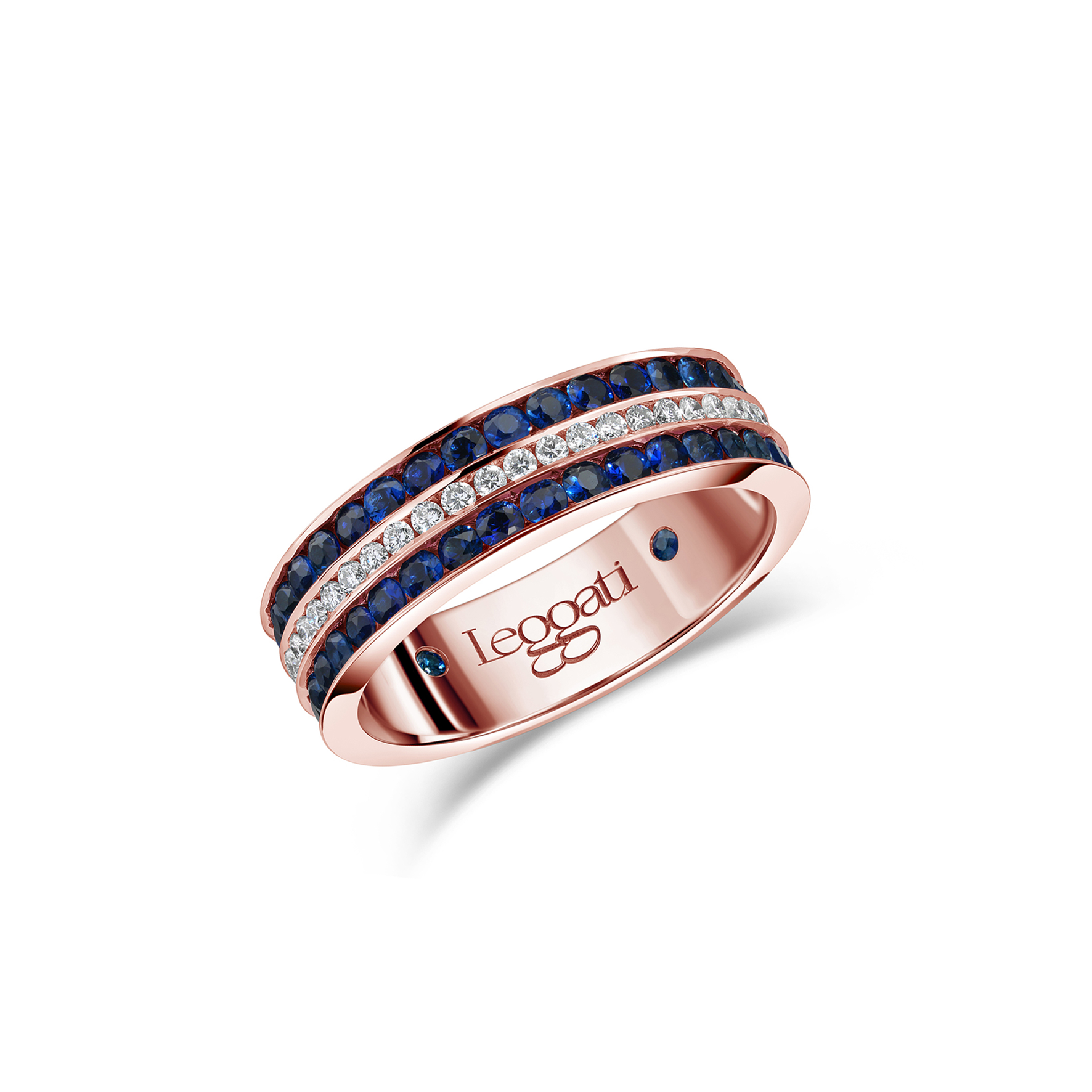 Eternal Blue Sapphires Edge Wedding Ring