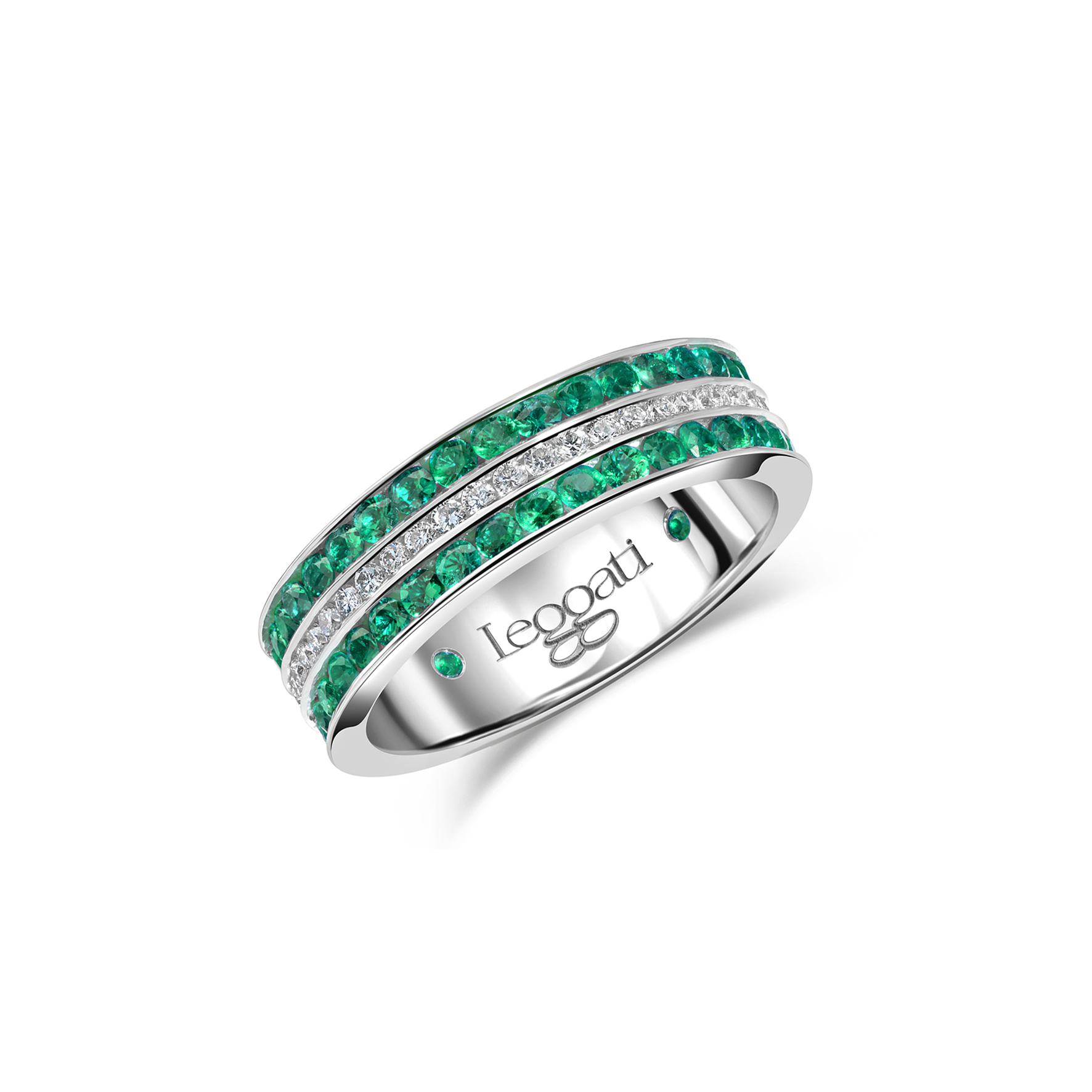 Eternal Emeralds Edge Wedding Ring