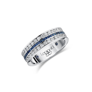 Eternal Blue Sapphires Central Wedding Ring