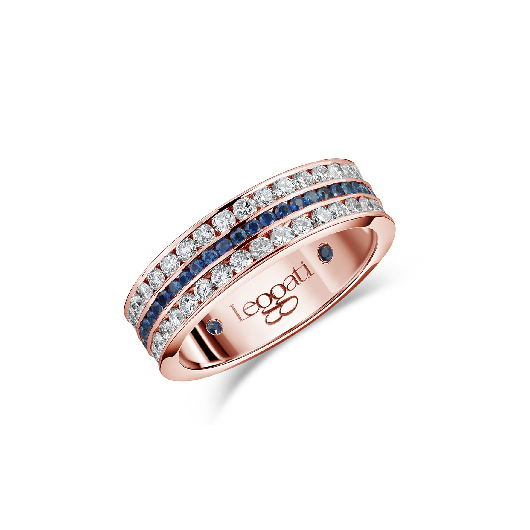 Eternal Blue Sapphires Central Wedding Ring