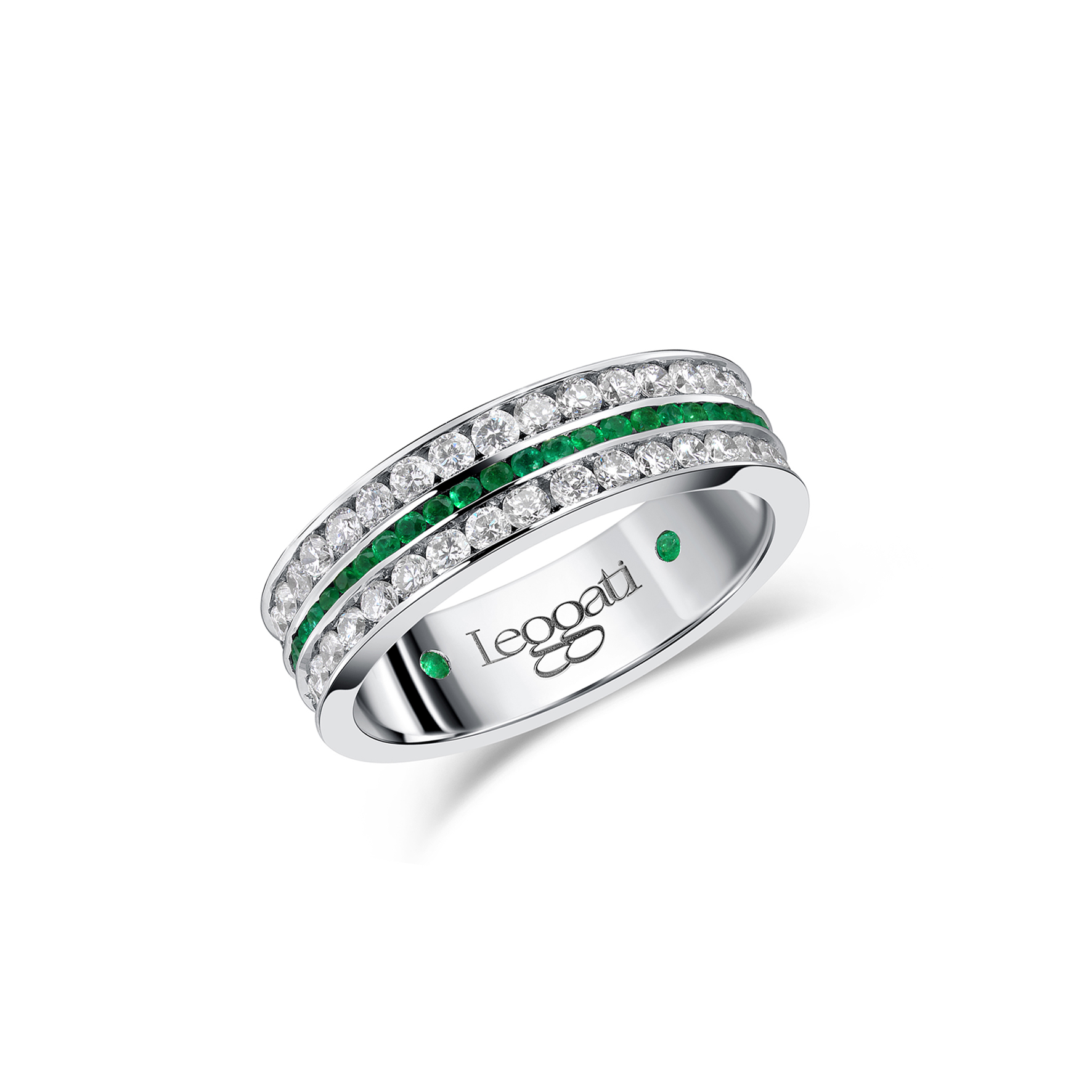 Eternal Emeralds Central Wedding Ring