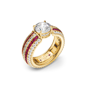 Five Senses Tactile Rubies Engagement Ring