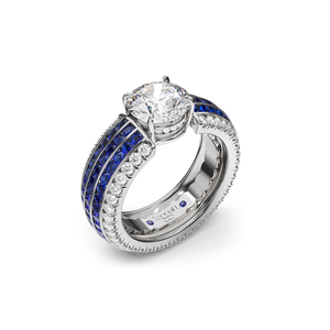 Five Senses Flavour Blue Sapphires Engagement Ring