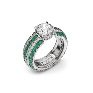 Five Senses Echo Emeralds Engagement Ring