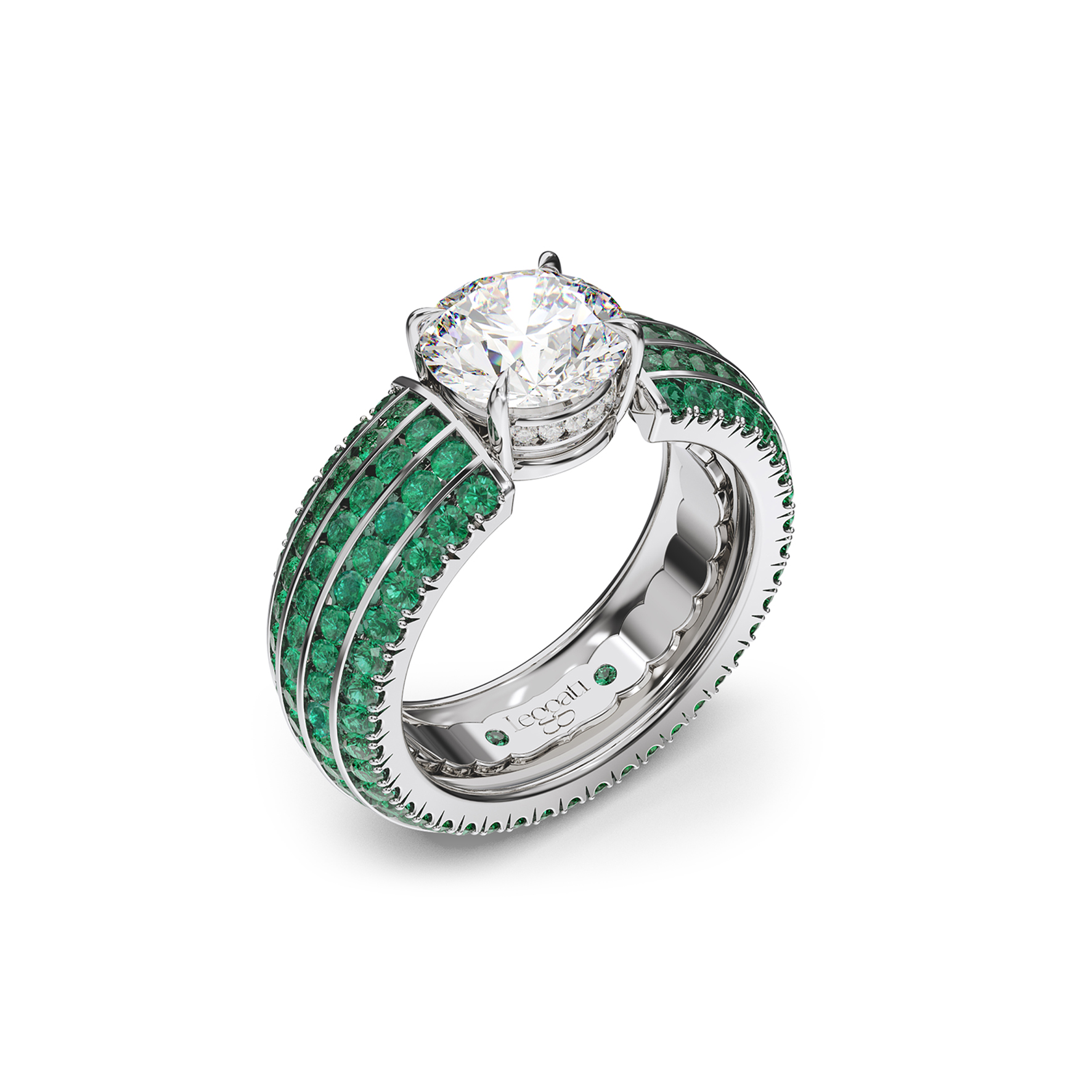 Five Senses Aroma Emeralds Engagement Ring