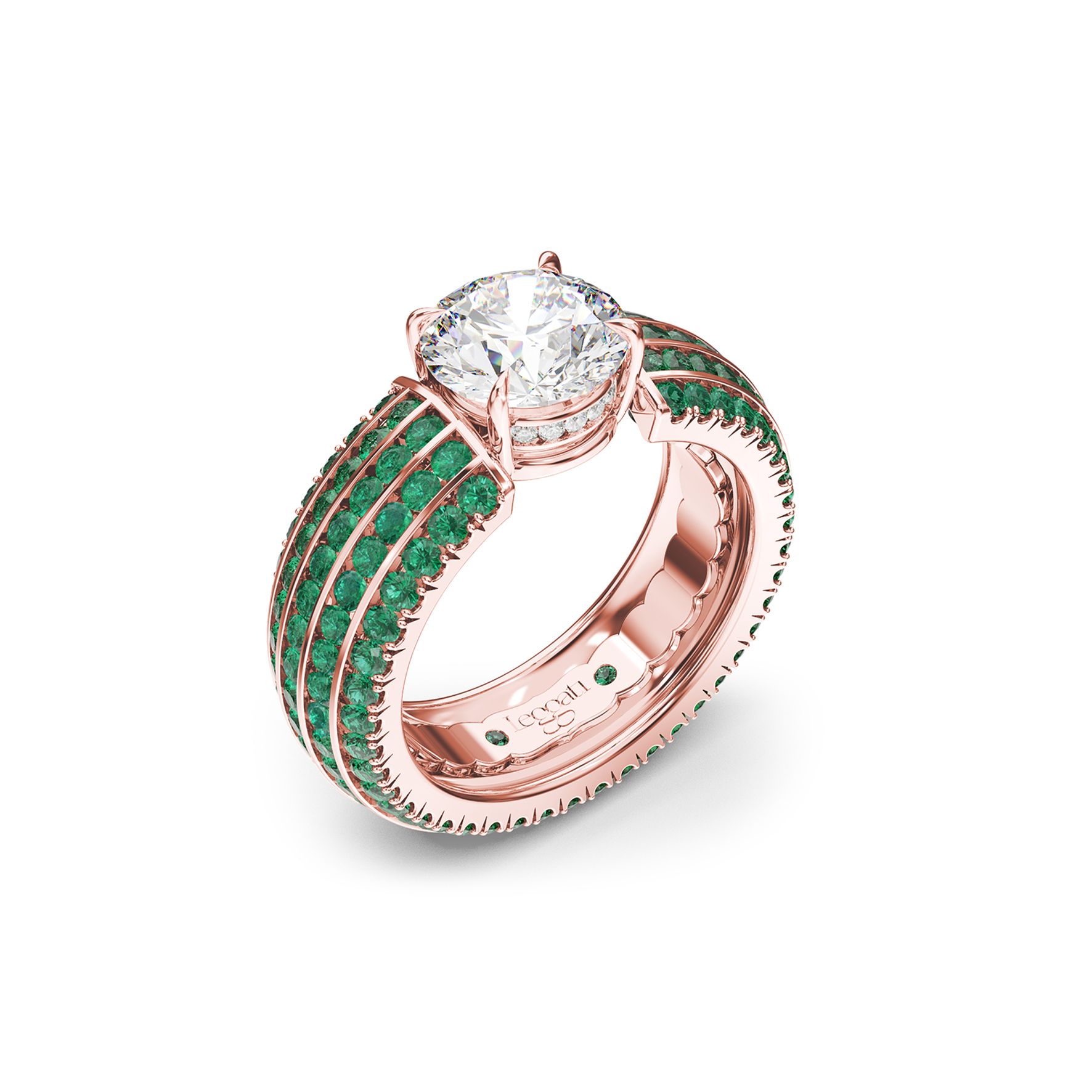 Five Senses Aroma Emeralds Engagement Ring