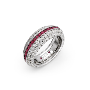 Five Senses Vision Rubies Wedding Ring