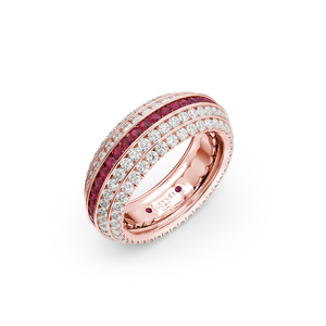 Five Senses Vision Rubies Wedding Ring