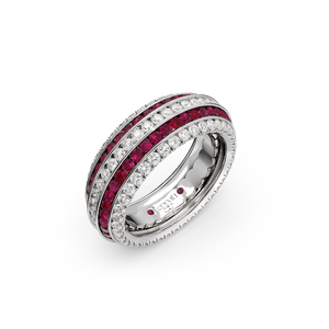 Five Senses Tactile Rubies Wedding Ring