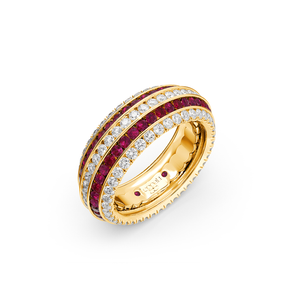 Five Senses Tactile Rubies Wedding Ring