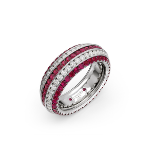 Five Senses Echo Rubies Wedding Ring