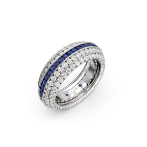 Five Senses Vision Blue Sapphires Wedding Ring