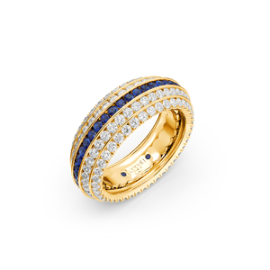 Five Senses Vision Blue Sapphires Wedding Ring