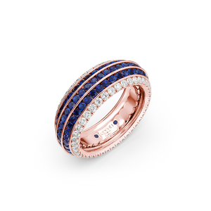 Five Senses Flavour Blue Sapphires Wedding Ring