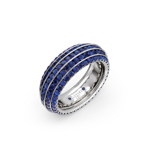 Five Senses Aroma Blue Sapphires Wedding Ring