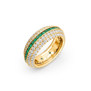 Five Senses Vision Emeralds Wedding Ring