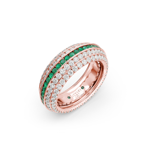 Five Senses Vision Emeralds Wedding Ring