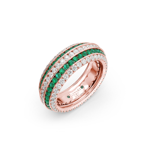 Five Senses Tactile Emeralds Wedding Ring