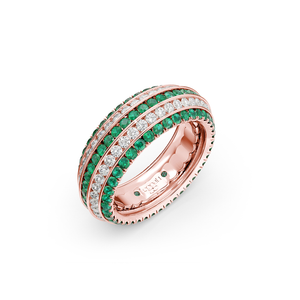 Five Senses Echo Emeralds Wedding Ring