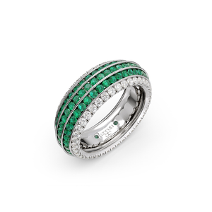 Five Senses Flavour Emeralds Wedding Ring