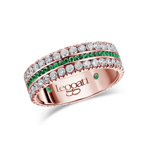 Journal Central Line Emeralds Wedding Ring