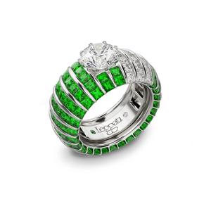 Princess Escape TripleCrown Tsavorites Engagement Ring