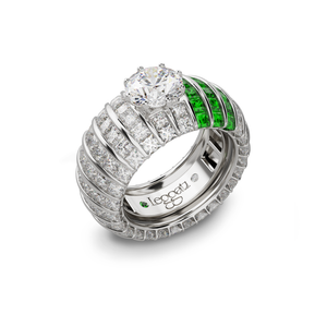 Princess Escape TripleCrown Tsavorites Engagement Ring