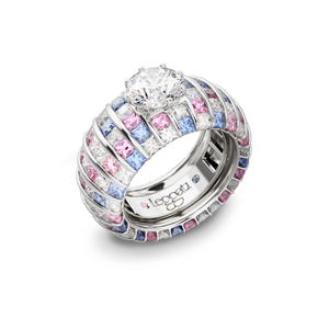 Princess Escape DuoGems Pink Sapphires Engagement Ring