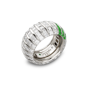 Princess Escape TripleCrown Tsavorites Wedding Ring