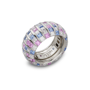 Princess Escape DuoGems Pink Sapphires Wedding Ring