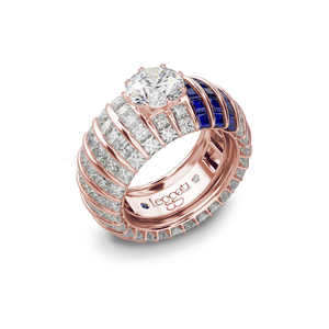 Princess Escape TripleCrown Blue Sapphires Engagement Ring