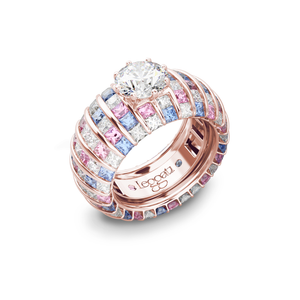 Princess Escape DuoGems Pink Sapphires Engagement Ring