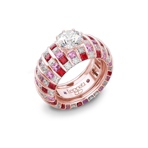 Princess Escape DuoGem Pink Sapphires Engagement Ring