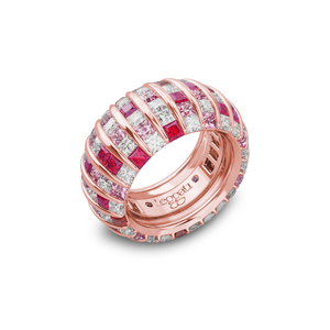 Princess Escape DuoGems Pink Sapphires Wedding Ring