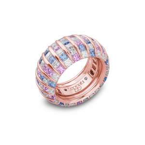 Princess Escape DuoGems Pink Sapphires Wedding Ring