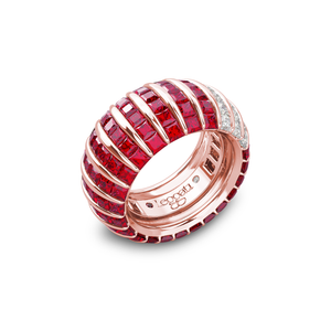 Princess Escape TripleCrown Rubies Wedding Ring