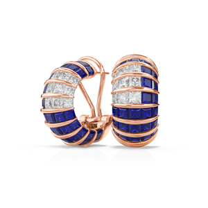 Princess Escape TripleCrown Blue Sapphires Earrings