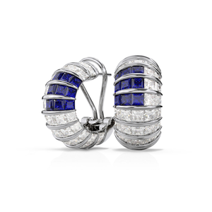 Princess Escape TripleCrown Blue Sapphires Earrings