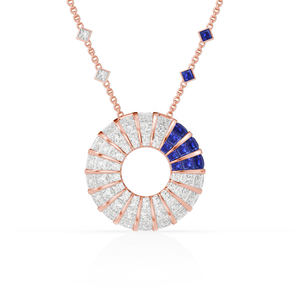 Princess Escape TripleCrown Blue Sapphires Pendant